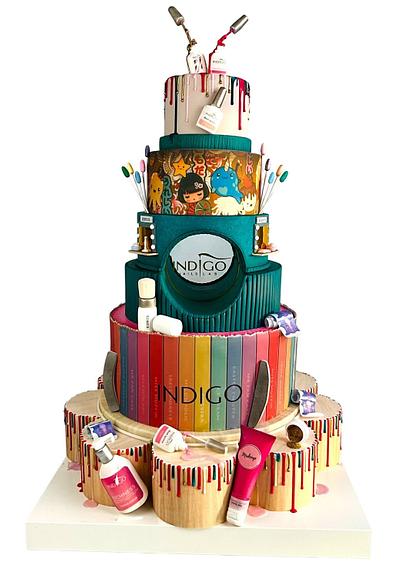 Makeup cake indigo nails - Cake by Cindy Sauvage 