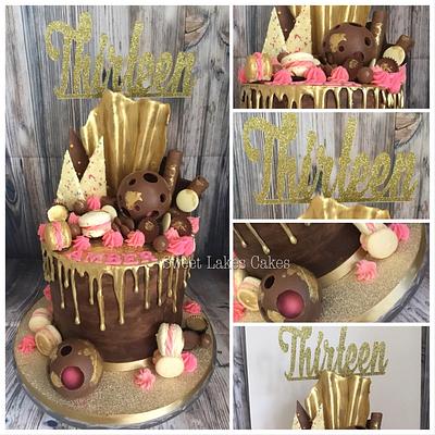 GOLD DRIP CHOCOLATE OVERLOAD  - Cake by Sweet Lakes Cakes