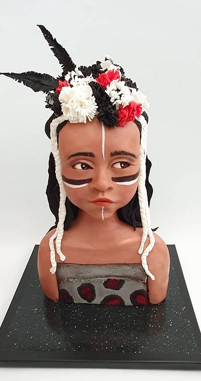 native american indian girl - Cake by Netta