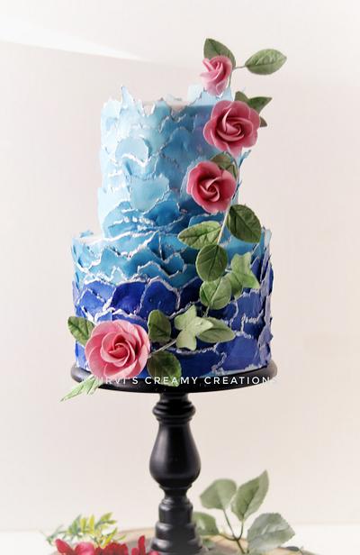 Blue wedding cake - Cake by Urvi Zaveri 