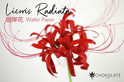 Wafer Paper Red Spider Lily (Licoris Radiata) 彼岸花 Amaryllis du Japon - Cake by ChokoLate Designs