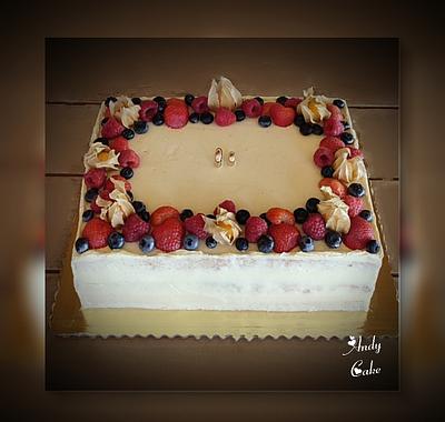 Wedding cake with fresh fruits  - Cake by AndyCake