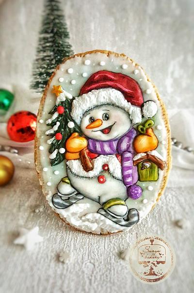 Snowman cookie - Cake by Suzi Suzka