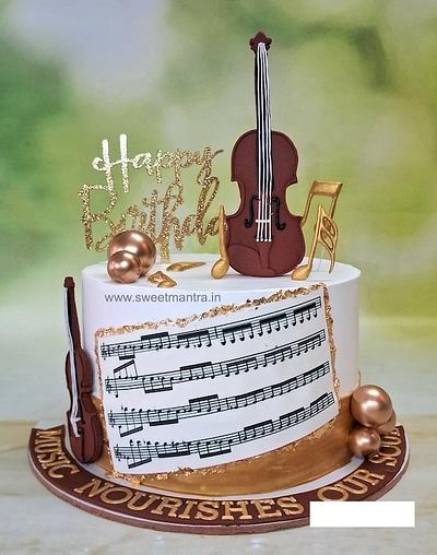 Violin theme cake - Cake by Sweet Mantra Homemade Customized Cakes Pune