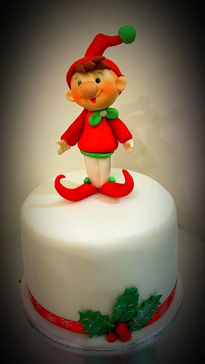 Cute elf Xmas cake! - Cake by Ele Lancaster