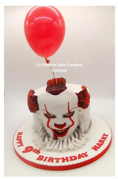 Pennywise Clown Handpainted Cake - Cake by Lily Blossom Cake Creations