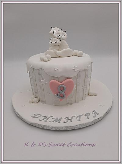 Snow foxes family - Cake by Konstantina - K & D's Sweet Creations