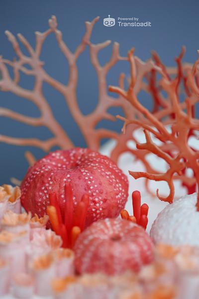 Wafer paper art - wafer paper sculpted sea urchin corals - no wires - 100% Wafer paper.  - Cake by ChokoLate Designs