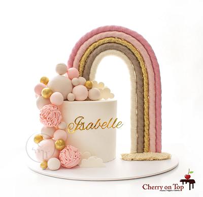 Gorgeous Boho Rainbow Cake  - Cake by Cherry on Top Cakes