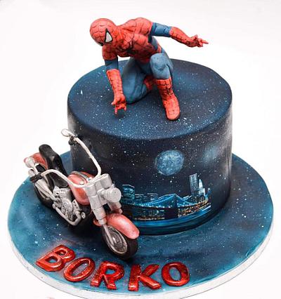 Spiderman and motorbike - Cake by Silvia