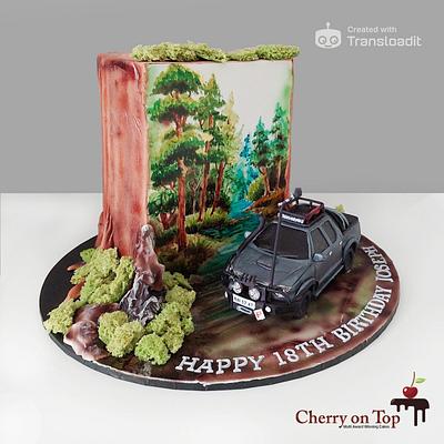  Hand crafted Toyota 4x4 topper and hand painted cake - Cake by Cherry on Top Cakes