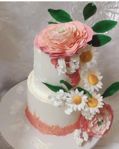 Spring wedding cake  - Cake by Cups'Cakery Design