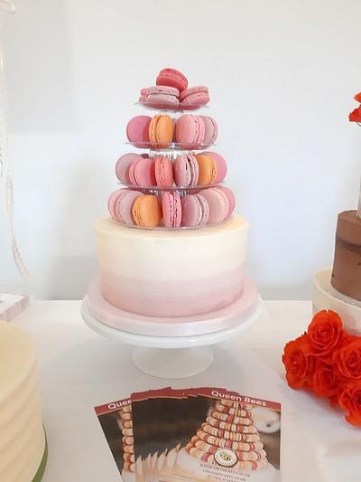 Cake and Macaron Tower Wedding Cake - Cake by Amy's Icing on the Cake