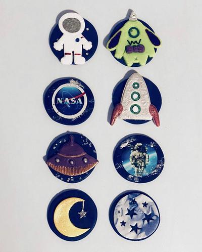Space Cupcake Toppers - Cake by Sugar by Rachel