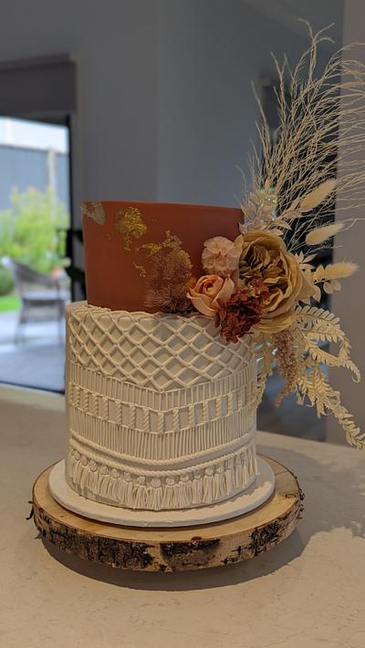 Rustic Boho Macrame Wedding Cake - Cake by Lisa-Jane Fudge