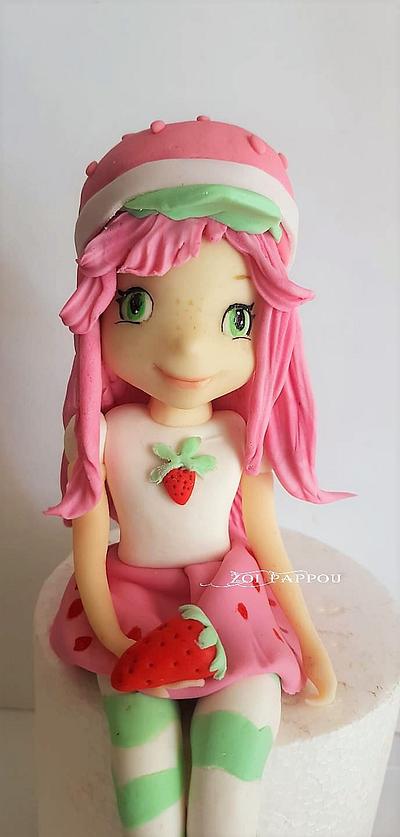 Strawberry  girl Cake topper - Cake by Zoi Pappou
