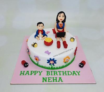 Mom and son cake - Cake by Sweet Mantra Homemade Customized Cakes Pune