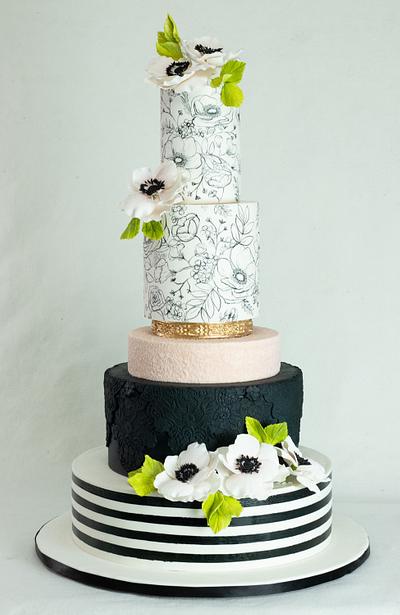 Modern Blush and Black - Cake by Pamela Jane
