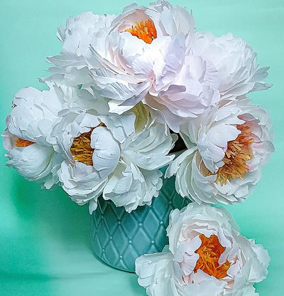 Wafer paper flowers. Peonies  - Cake by Iliana Petrova