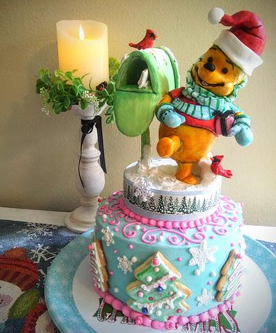 Pooh Bear Christmas Cake - Cake by Bethann Dubey