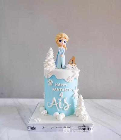 Frozen Themed Birthday Cake, Small but Elegant - Cake by Dapoer Nde