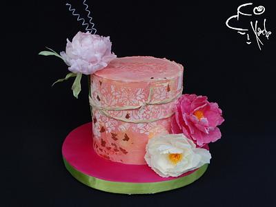Peony cake - Cake by Diana