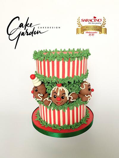 Christmas Gingerbreadmen fault line cake - Cake by Cake Garden 