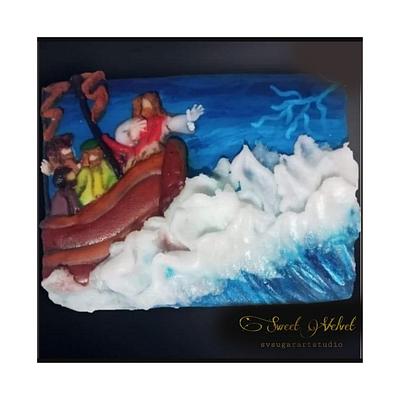 "El mar de Galilea" • Bible Cake Collaboration - Cake by SV SugarArt Studio•Sylvia Vázquez