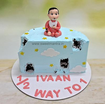 6 months cream cake - Cake by Sweet Mantra Homemade Customized Cakes Pune