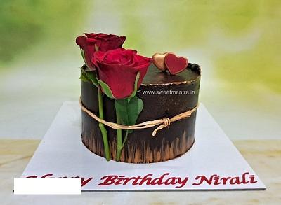 Chocolate cake with roses - Cake by Sweet Mantra Homemade Customized Cakes Pune