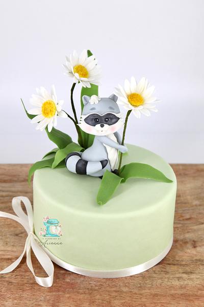 Raccoon Cake topper- sugar paste  - Cake by Arianna