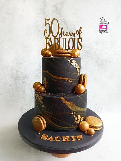 Black and Gold Cake  - Cake by Chanda Rozario