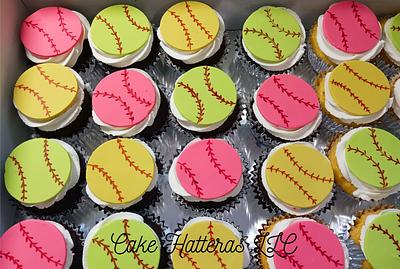 Softball Cupcakes - Cake by Donna Tokazowski- Cake Hatteras, Martinsburg WV