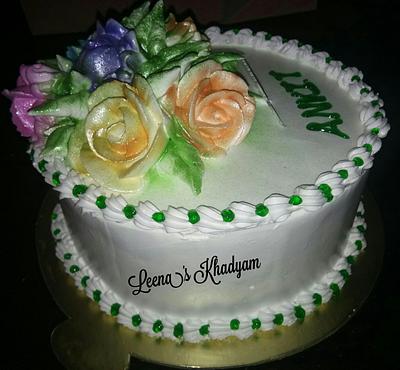 Whipped cream Raspberry Cake - Cake by Leena