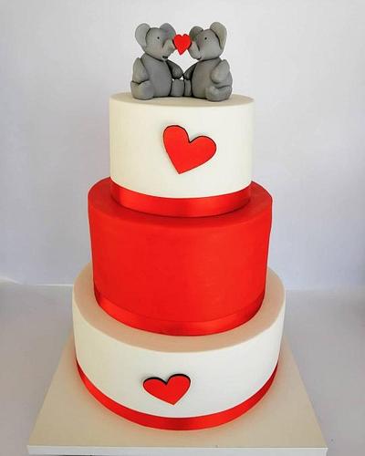 Red wedding cake  - Cake by Tortebymirjana