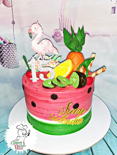 Whipped cream watermelon cake - Cake by Casper cake