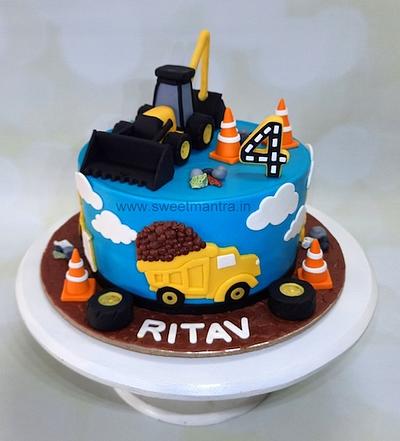 JCB digger truck theme birthday cake - Cake by Sweet Mantra - Custom/Theme cake studio
