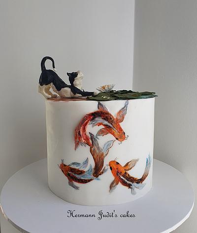 fish cake with cat - Cake by Judit