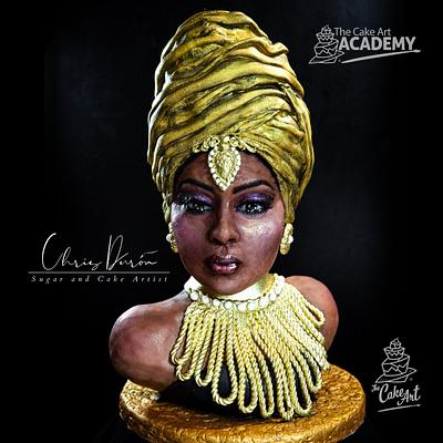 My Nubian Princess for International Collab "Nubia-Land of Gold" - Cake by Chris Durón from thecakeart.academy