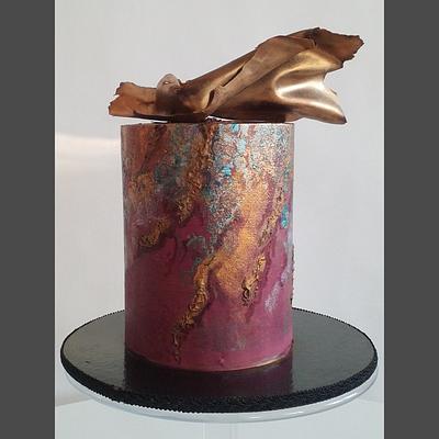 Burgundy and bronze  - Cake by Tassik