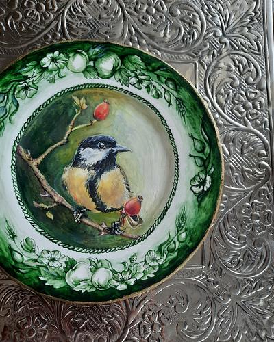 Bird on sugarplate - Cake by Fatiha Kadi
