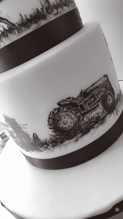 Hand painted vintage tractor  - Cake by Missyclairescakes