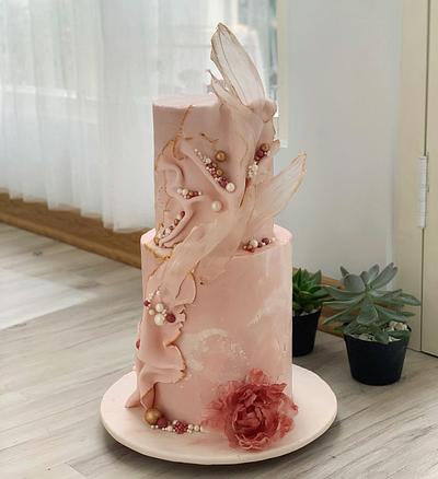Pearls on pink - Cake by Dsweetcakery