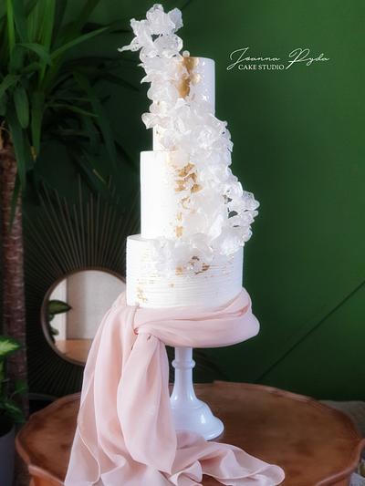 Wafer paper cascade  - Cake by Joanna Pyda Cake Studio