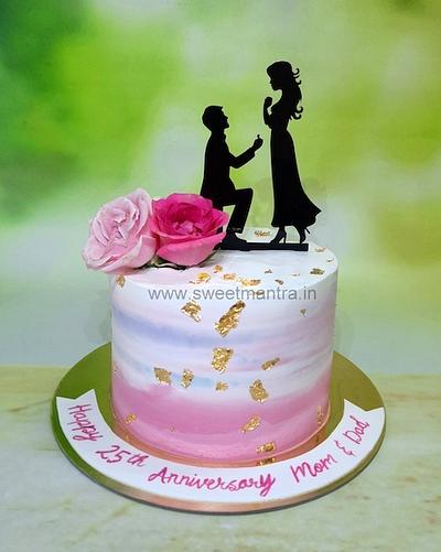 25th Anniversary cream cake - Cake by Sweet Mantra Homemade Customized Cakes Pune