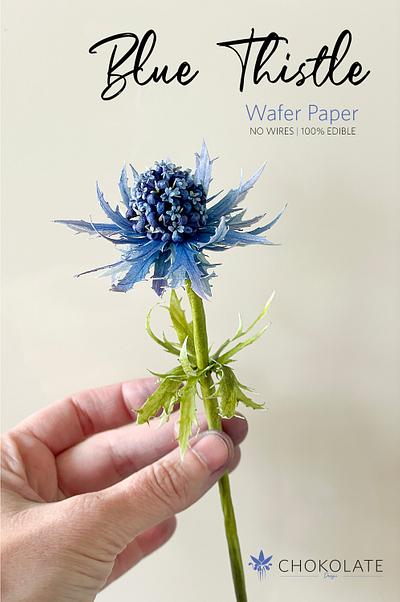 Wafer Paper | Blue Thisle (Eryngium planum)  - Cake by ChokoLate Designs
