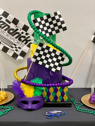 Mardi Gras/Racing Retirement Cake - Cake by Brandy-The Icing & The Cake