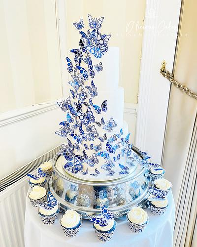 Butterflies Wedding Cake  - Cake by DliciousCakesKent