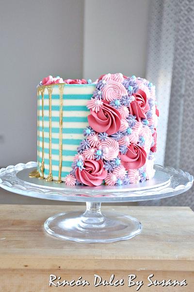 Floral sprinkle cake - Cake by rincondulcebysusana
