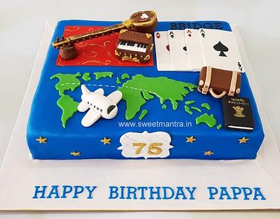 Music and Travel cake for Dad - Cake by Sweet Mantra Homemade Customized Cakes Pune